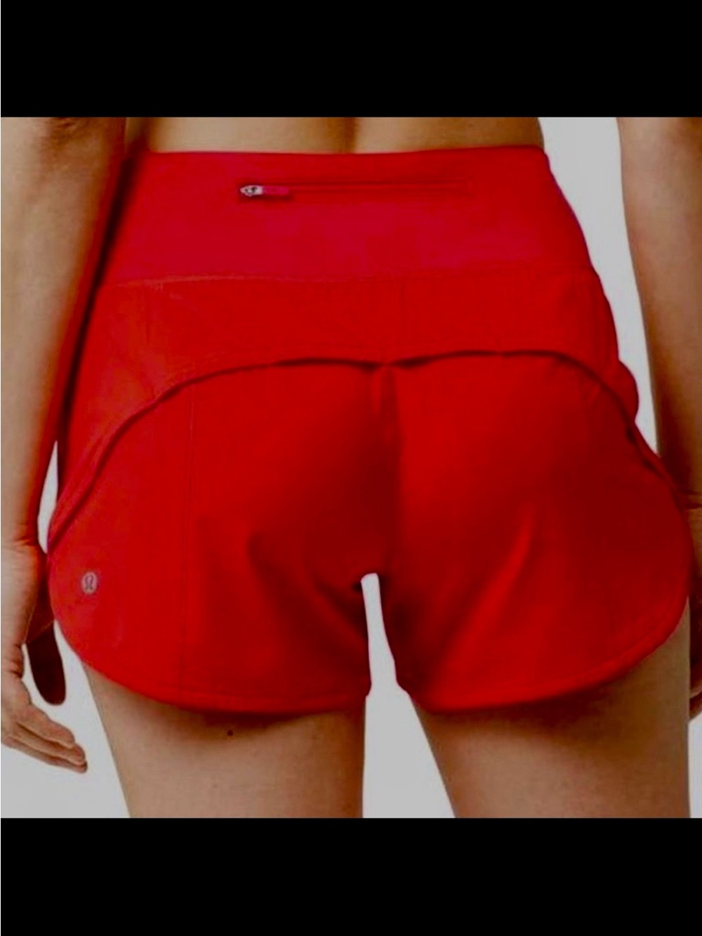 lululemon athletica Red Women's 4” Running Shorts with Back Zip